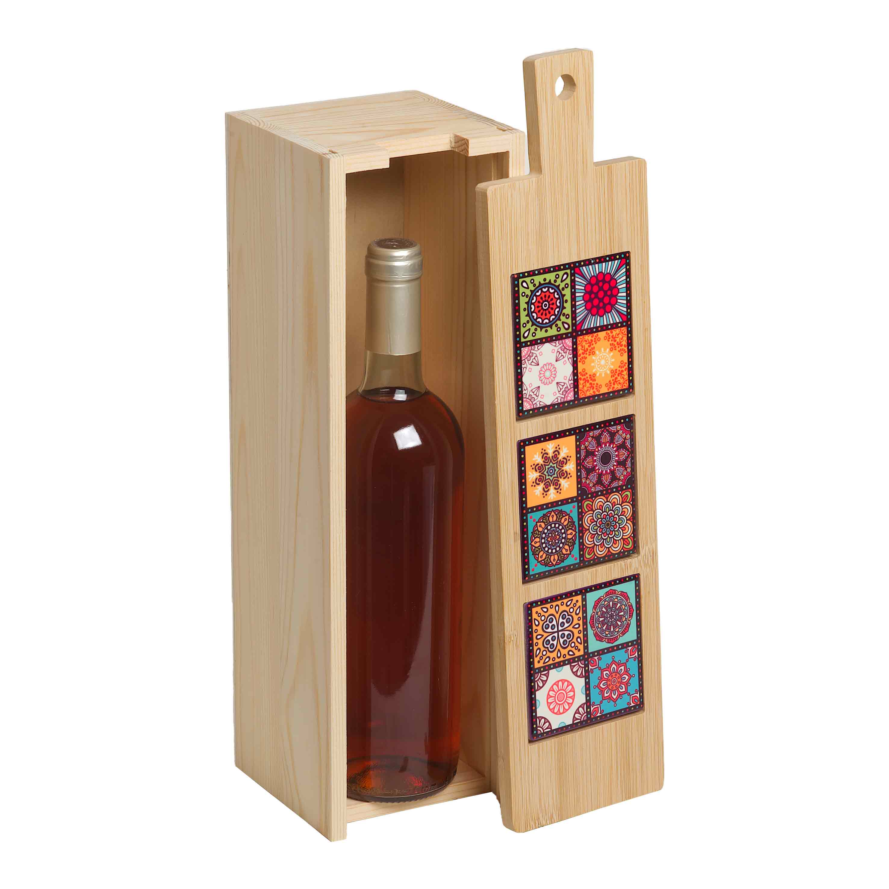 PZ 1 CASSETTA PORTA BOTTIGLIE IN LEGNO (1 BOTTIGLIA) SCATOLA VINO IN LEGNO DI PINO NATURALE BOX FOR BOTTLES CONTENITORE PORTABOTTIGLIE